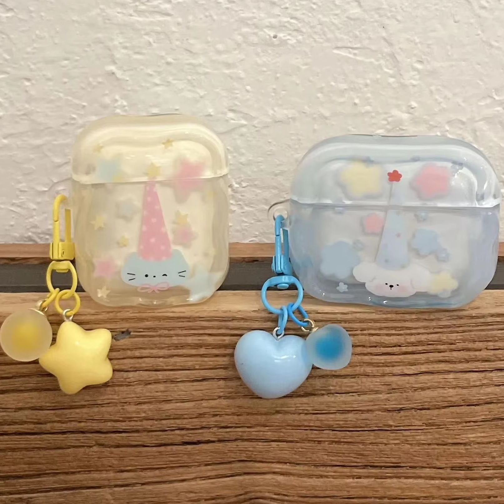Yellow Phone Accessories - Sevimli Kedi Yavrusu Renkli Yıldız Çiçek