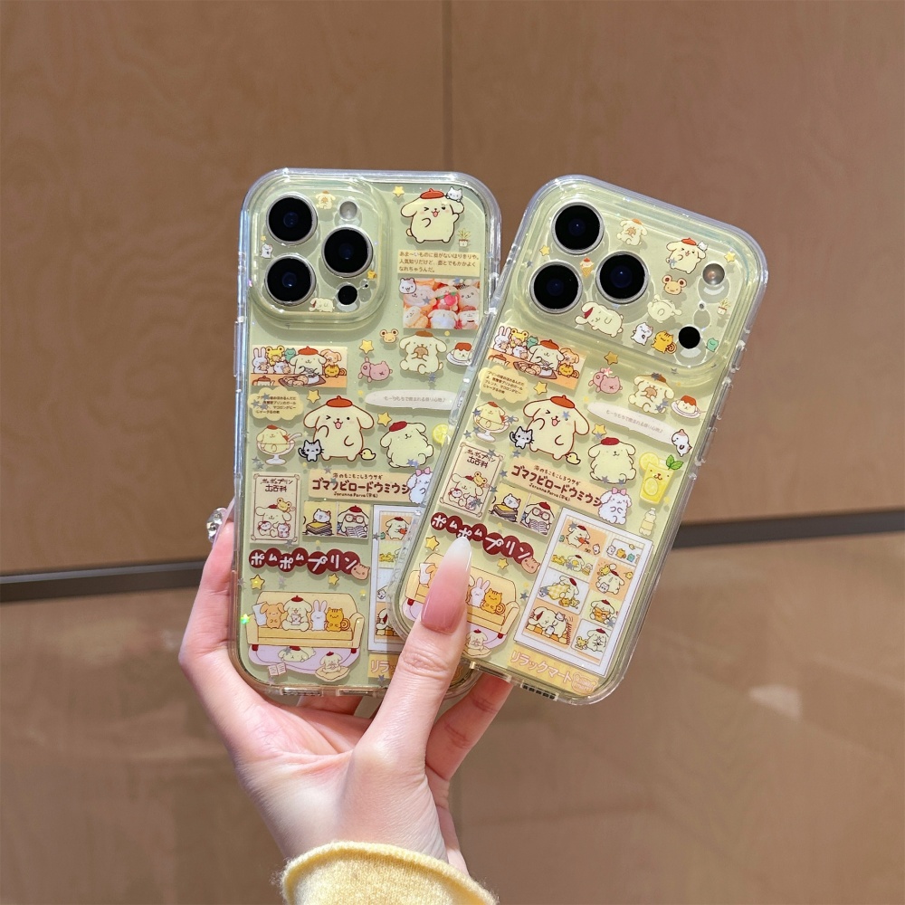 Yellow Phone Accessories - Sevimli Sarı Yıldızlı Işıltılı Puding Köpek