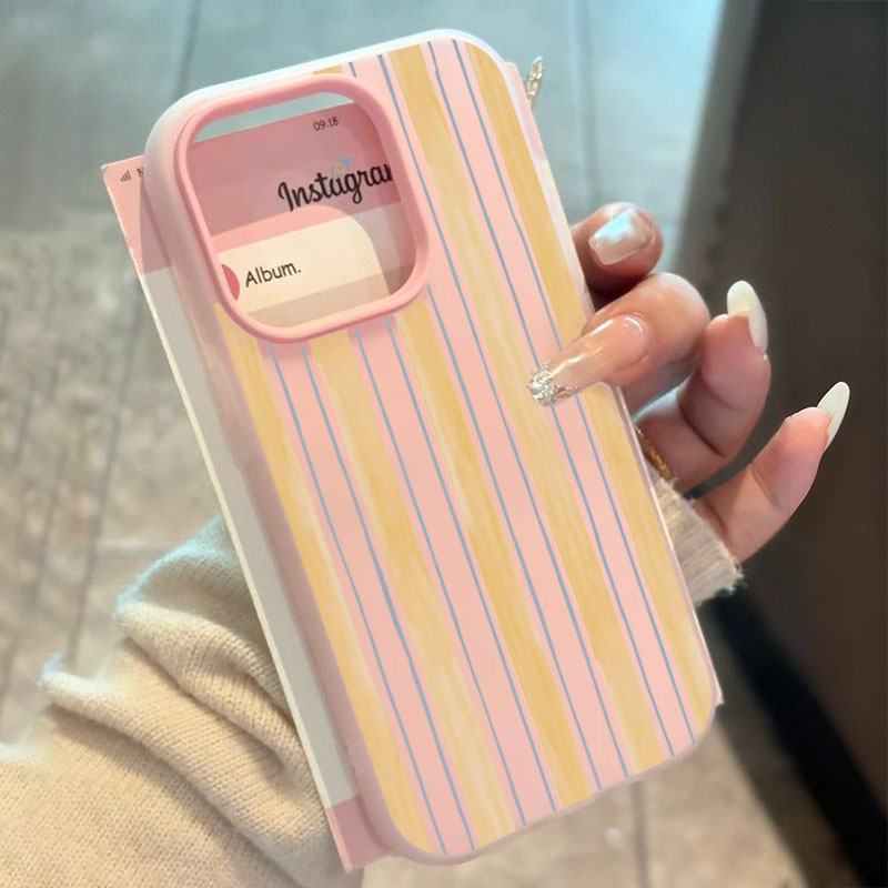 Yellow Phone Accessories - Şık Sarı Çizgili Telefon Kılıfı iPhone