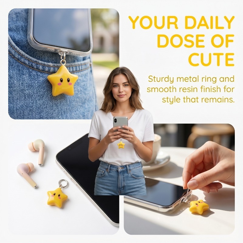 Sevimli 3D Sarı Yıldız Telefon - Yellow Phone Accessories incelemesi ve fiyatı